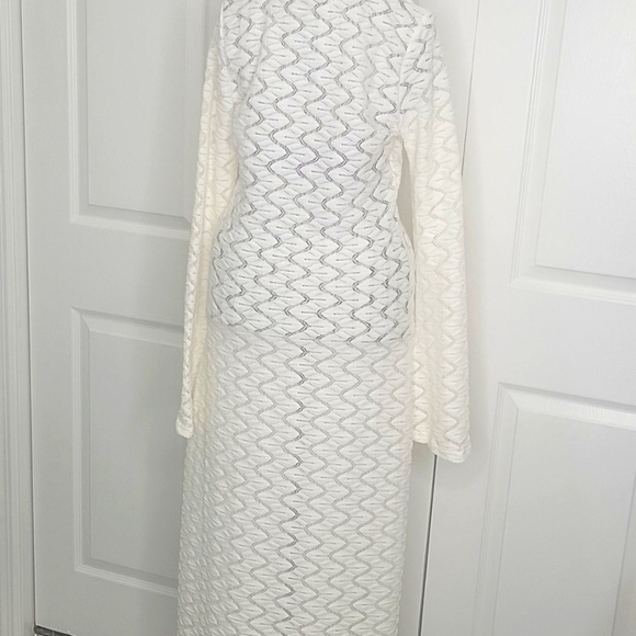 Stile Elegant Cream Knit Maxi Dress/Beach Cover Up Size Small - Picture 5 of 5